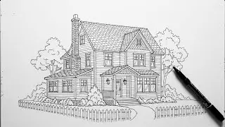How To Draw A House step by step | home drawing #drawing