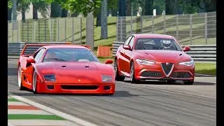 Alfa Romeo Giulia Quadrifoglio vs Ferrari F40 - Monza