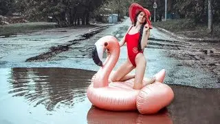 Russians Turn Crumbling Roads Into Water Sports
