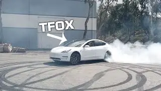 Tanner Fox drifts my Tesla *tires destroyed*
