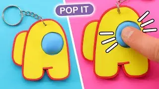 Among us POP IT keychain fidget toy  How to make keychain from foam.