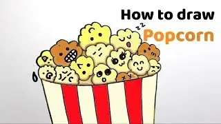 How to draw popcorn | step by step