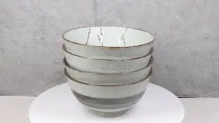 Set Of 4 Japanese Soushun Sakura Cherry Blossoms Porcelain Soup Pasta Bowls 30oz