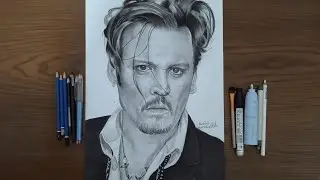 Drawing Johnny Depp step by step