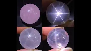 SR20-23 Batu Kecubung Mawar Natural 6 ray STAR Pink ROSE QUARTZ Healing Crystal Kristal Ball Bola