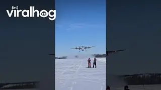 Plane Takeoff on Icy Runway || ViralHog