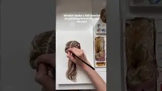 How to paint braids with #watercolor #fashionillustration #watercolortutorial #watercolorprocess