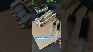 DIY: Hydraulic Excavator Mechanism #schoolproject #diyproject #shorts