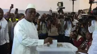 Senegal's Macky Sall cast his vote in presidential poll