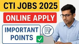 🛑 CTI Jobs Updates 2025 | How Online Apply.? | important Points | Latest Updates