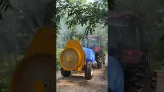 trailed tractor mist blower sprayer with tower for walnut tree  #sprayer