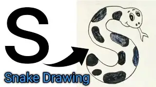 How to Draw a Snaka After Writing Letter S - LetterToons