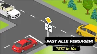 Wem muss der Fahrer des roten Fahrzeugs die Vorfahrt gew&auml;hren? Viele liegen falsch! | StVO Regeln