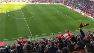 Sevilla fans celebrate Ben Yedder goal vs Atletico Madrid