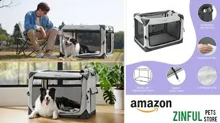 ✅Lesure Collapsible Dog Crate - Portable Dog Travel Crate Kennel for Large Dog #amazon