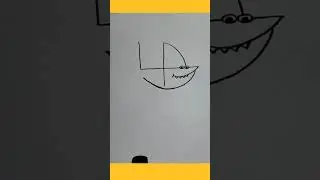 How to draw a simple Shark fish number of=4