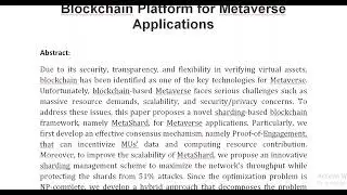 MetaShard A Novel Sharding Blockchain Platform for Metaverse Applications