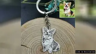 Dascusto Customized Pet Photo Keychain Stainless Steel Dog Tag Key Chain For Memorial Best Gift Pers