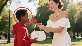 Homeless Black Boy Returns Luxury Bag to Billionaire Woman, and She Changes His Life Forever.