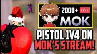 Pistol only 1v4 in mok's livestream |Pistol clutch by feitz | pistol OP 1v4  clutch |