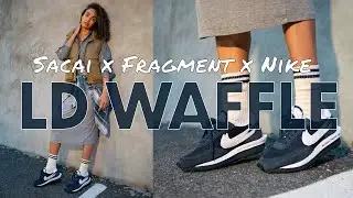 SACAI x FRAGMENT x Nike LD WAFFLE Blackened Blue On Foot Review, How to Style