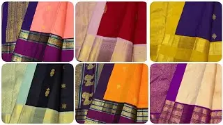 🤩Amazing Traditional Contrast Border Kanchipuram Silk Sarees - Whatsapp 7904566214 #geethusarees 