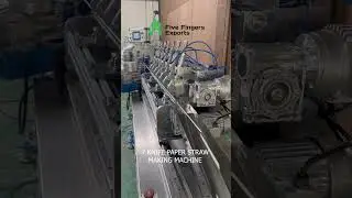 7 Knife Paper Straw Making Machine in Action | Five Fingers Exports |