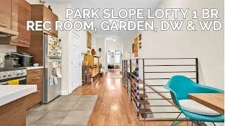 Unique Lofty 1BR with bonus rec room, Garden, DW, WD in Park Slope