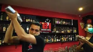 dry shake and strain method training cocktail mixing knowledge by FBI Bartenders Nepal