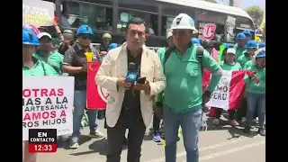 Mineros artesanales acampan en plena avenida Abancay