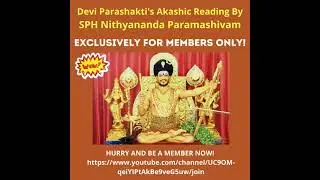Join As Member of SPH Nithyananda Channel To Ask Question to Devi Parashakti Tonight 30 Apr 2021
