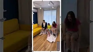 🪑 FAMILY GAME! Running While SITTING 😄🏃 #shorts #funny