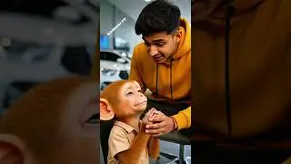 poor baby monkey 🥰 sister and brother #ytshorts #monkey