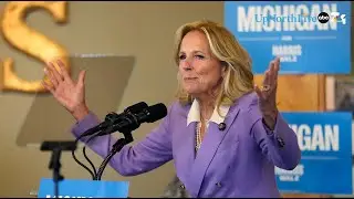 First Lady Jill Biden campaigns with Gwen Walz in Traverse City