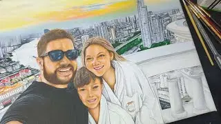 my new portrait artwork.acrylic painting technique.