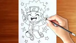 Easy Naruto drawing - Easy anime drawing - How to draw naruto easy - #shorts #naruto #drawing #anime
