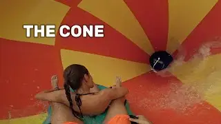 THE CONE Water Slide in Water Park Donautherme Ingolstadt Germany, POV 4k