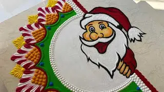 Easy and beautiful Santa Claus rangoli/ christmas special rangoli/ sand art