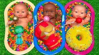 Satisfying Video l Mixing Candy with Making Rainbow Bathtub Cutting ASMR