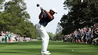 Tiger Woods Iron and Driver Swing At 2022 Master Practice Round