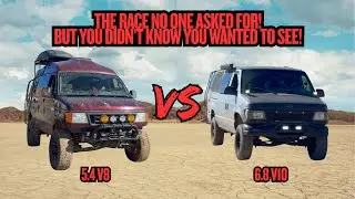 Ford 5.4 V8 Vs 6.8 V10 Econoline Van drag race No one asked for this 😆 💀 