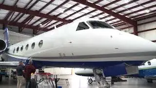Gulfstream G450 received paint correction and ceramic coating. #airplane #aircraft #detailing