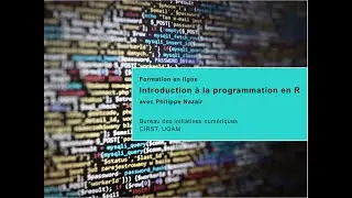 Formation «Introduction à la programmation en R» 1/5
