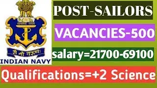 Indian Navy vacancies for sailors post