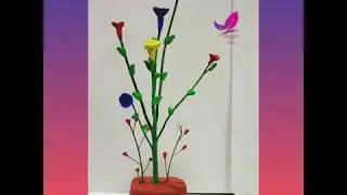 Environmental  crafts /Nature arts with clay and twigs .How to make show piece  at home.
