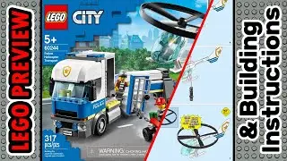 PREVIEW: 60244, LEGO City, Police Helicopter Transport​ & Building Instructions! LEGO 2020