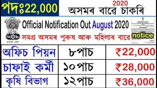 Latest Job In Assam 2020 // Assam Job News Today // Assam Job 2020 // by Assam Job Information