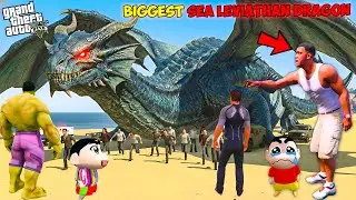 Franklin & Shinchan found A giant Titan crocodile Monster In GTA 5!