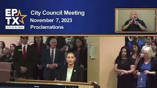 Global Entrepreneurship Week; El Paso Proclamation.