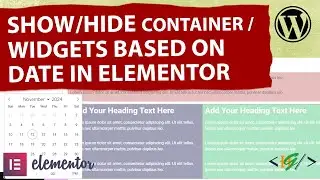 How to Show / Hide Widget Based on Date in Elementor WordPress | Date FROM | Date TO | Container
